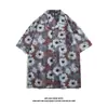 Camisa Retro Estilo Hong Kong 12Vitage Florido Manga Curta Design Estilo Tailandês Havaiano Camisa Solta Bonita para Homens e Mulheres