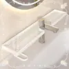 Estante vertical para almacenamiento de grifos para baño del hogar, organizador de lavabo sin taladro, organizador de cosméticos