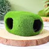 Paisajismo de acuario personalizado piedra de musgo artificial musgo falso cráneo flockeado para escondite decoración manualidades de acuario