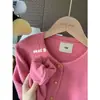 Cárdigan de Punto de Terciopelo de Mapache Rosa Suave Estilo Coreano para Mujer Principios de Otoño Estilo Perezoso Chaqueta Suéter Top Suave y Ceroso Invierno