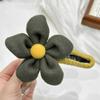 Pinza para el pelo de flor de felpa de alta gama para mujer con pelo en la parte posterior de la cabeza, Pinza para sujetar la mitad del pelo, Pinza grande de una palabra, Pasador de pico de pato