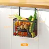 Estante de Almacenamiento para Gabinete de Cocina del Hogar Organizador Multifuncional para Colgar en la Puerta Estante de Almacenamiento para Sala de Estar Cesta de Almacenamiento para Film Transparente Estante para Frutas