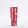 Vaso para coche de 40 oz estilo navideño transfronterizo, taza termo de acero inoxidable 304, patrón 3D, alto valor de color, vaso hielero