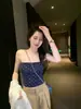 Tejido de verano transpirable de alta calidad cuidadosamente seleccionado, top tipo tubo ajustado en un estilo sexy con copas fijas incorporadas, adelgazante y favorecedor con un hermoso diseño en la espalda