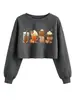 Amazon Wish tienda independiente moda casual mujer calabaza helado té de leche top corto sudadera transfronterizo