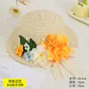 Día del Maestro Sombrero de Paja Floral Hecho a Mano Materiales DIY Sombrero Estilo Francés con Flores Secas Sombrilla Sombrero de Sol para Adultos Actividad de Calentamiento