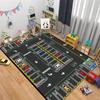 Alfombra de Sala de Estar con Pista de Coche de Dibujos Animados Transfronteriza, Manta de Noche para Dormitorio Infantil, Alfombra de Juego de Rompecabezas para Sofá y Mesa de Centro