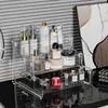 Caixa de Armazenamento de Cosméticos PET Transfronteiriça com Divisórias de 3 Camadas, Suporte de Mesa com Gaveta, Organizador de Batom e Perfume, Caixa de Armazenamento