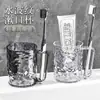 Vaso para Cepillo de Dientes de Alto Valor Estético, Nuevo Diseño Transparente, Patrón de Glaciar de Lujo, Vaso para Cepillo de Dientes y Enjuague Bucal para Parejas para Uso Doméstico