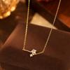 Collar de Plata S925 Bajo el Árbol Banyan 2024 Nuevas Explosiones Sonrisa Estrella Zircón Collar Femenino Nicho Accesorios Estilo Ins Cadena Clavícula