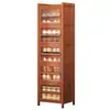 Gabinete para Zapatos de Entrada de Bambú para el Hogar Zapatero Simple de Múltiples Niveles Ahorrador de Espacio Gabinete de Almacenamiento para Pasillo Exterior de Casa de Alquiler