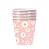 Artículos de Fiesta de Cumpleaños Tema Margarita de Amazon Bandeja de Papel Desechable Vaso de Papel Servilleta Decoración de Fiesta de Cumpleaños Infantil