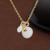 Collar de Jade Hetian Natural para Mujer de Lujo Ligero Jade con Incrustaciones de Oro Método Antiguo Jade con Incrustaciones Colgante Regalo de Negocios Regalo Colgante