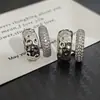 Aretes de Clip para Oreja de Latón Puro con Circonita Microincrustada de Doble Capa para Mujer, Aretes de Personalidad, Clips para Oreja Versátiles Minimalistas
