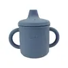 Taza de Aprendizaje para Bebés con Popote de Silicona Taza de Beber Agua con Tapa Antipolvo y Anticaídas Taza para Snacks de Silicona de Grado Alimenticio Punto Transfronterizo