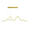 Lámpara de araña para restaurante con un toque de alta gama, lámpara de luna minimalista moderna, lámpara LED de diseño alargada minimalista para mesa de comedor y barra de bar
