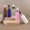 Botella cuentagotas de PET de 50 ml para aceite esencial tapa de color brillante botella de plástico botella para mezclas botella para rellenar botella de aceite esencial botella para cosméticos para rellenar