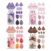 Set de 14 Piezas de Huevo de Maquillaje Cilíndrico en Lata Esponja de Polvo Esponja de Polvo Sin Látex Calabaza Gota de Agua Set de Esponjas Biseladas Huevo de Belleza