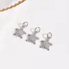 Moda Popular Banhado a Cobre 18K Cogumelo Concha Tartaruga Pequeno Pingente Pulseira Colar Brincos Acessórios de Joias DIY Produção