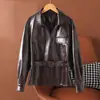 Chaqueta de Cuero Negra Ajustada Estilo Coreano para Mujer, Otoño 2026, Nueva Chaqueta de Moda Streetwear con Cuello Alto, Top de Moda