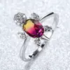 Anillo de tortuga colorido de platino y diamante azul más vendido transfronterizo moda para hombres y mujeres anillo simple una generación de venta al por mayor