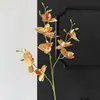 Orquídea Phalaenopsis artificial de 3 hastes com toque realista, adequada para decoração de cena de casamento, arranjos florais, decoração de casa e materiais florais