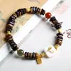 Nuevo Estilo Chino Dara Seco Cuentas Aleatorias Pulsera de Madera de Águila Pulsera de Astas de Ciervo Cola de Pez Jaspe Joyería al por Mayor