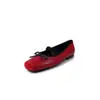 Versão em Pele de Ovelha~Mary Jane Quadrado Estilo Ballet 2026 Novo Modelo Raso Plano Doce Estilo Japonês Sapatos de Salto Único