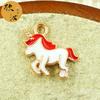Serie Unicornio, accesorios de joyería DIY, colgante individual con forma de gota de aceite, mini colgante de animal, melena de 5 colores, colgante de cuerda de mano de dibujos animados