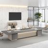 Mesa de conferencia grande de alta gama, sencilla y moderna, mesa larga rectangular para oficina, sala de reuniones, mesa y silla combinadas