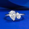 Anel de diamante branco em forma de pera 6*9mm simples para uso diário Mujing jewelry feminino design de nicho feminino anel feminino de prata 925