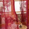 Nueva cortina francesa redonda con espejo y flores, para sombrear ventanas, con varillas de tela de encaje, venta al por mayor, instalación sin perforaciones de cortina de gasa terminada