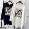 Blusa para Gestantes Algodão Manga Longa Blusa para Gestantes Comprimento Médio plus size Feminina Casual Solta Moda Coreana Camiseta de Primavera e Outono