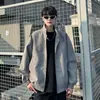Chaqueta de cuero PU tie-dye para otoño e invierno, cuello alto estilo americano, resistente al agua, al viento y al polvo, abrigo versátil de corte holgado