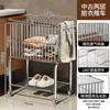Cesta de lavandería sucia de doble capa para el hogar, contenedor de almacenamiento, cesta de lavandería de alta gama para baño, carrito pequeño con ruedas, estante de almacenamiento para baño