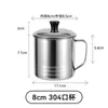 Copo de Água de Aço Inoxidável 304 de Grau Alimentício, Copo Anti-Escaldante e Anti-Queda para Cantina de Jardim de Infância, Copo de Chá Doméstico com Tampa, Copo para Enxaguante Bucal