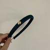 Diadema estrecha francesa de satén con hebilla pequeña dorada, color liso, combinable con todo, estilo nuevo, accesorio sencillo y original para el cabello.