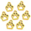 Liga de zinco oca pegadas de cachorro Acessórios de joia DIY Pulseira criativa Chaveiro Pingente Pingente D9339