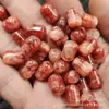 Contas Vermelhas Sangue de Galinha Barril Contas de Jade Açúcar Vermelho Quartzo Rocha Jade Caminho de Empurrar Coluna Reta Acessórios de Joias Contas Feitas à Mão