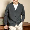 Cárdigan de Punto Rayado para Hombre y Mujer Yingao Otoño Invierno Estilo Casual Old Money Ropa para Hombre Suéter Jacquard de un Solo Botón Ropa de Abrigo para Hombre