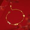 Pulseira Tulipa Jardim de Monet Esmalte Francês Estilo Zhoujia Pulseira Flor Ouro Areia Fina de Alta Qualidade Atacado para Mulheres