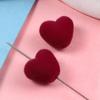 11 mm felpa flocado corazón de amor perforación agujero recto material con cuentas pasador de pelo pendientes cadena para teléfono móvil decoración accesorios