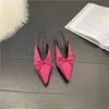 Elegantes Pantuflas Coreanas de Tacón Alto y Punta Fina para Mujer 2026 Primavera y Otoño Nuevo Estilo Lazo Sexy para Exterior Tacón Gatito Punta Cerrada