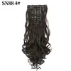 Atacado Transfronteiriço Extensões de Cabelo Clip-In Europeias e Americanas Conjunto de 12 Peças Cabelo Longo Cacheado Onda Grande Fibra Sintética Conjunto de Extensões de Cabelo Femininas