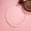 OT Koushi Jia Collar de Perlas de Vidrio Imitación para Mujer 2024 Nuevo Cadena de Clavícula de Lujo Ligero Cadena de Cuello Versátil