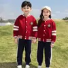 Ropa de Jardín de Infancia Traje Rojo de Verano Uniforme de Primaria Ropa de Clase para Niños Ropa Deportiva Conjunto de Dos Piezas de Manga Corta de Verano