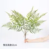 Sensación al tacto hierba persa colgante hojas grandes de helecho decoración de pared simulación pared de fondo de planta verde estilo bosque paisajismo helecho plantas falsas