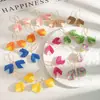 Pendientes de Hojas Tejidos Coloridos de Primavera con Líneas, Estilo Exagerado Europeo y Americano Que Hacen que el Rostro Parezca Más Pequeño