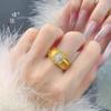 Anillo Huevo de Paloma con Incrustaciones de Diamantes Dorados Brillantes Sifeng Pu Zuo Mismo Estilo Anillo de Dedo Ancho para Mujer Estilo Medio-Viejo con Perlas