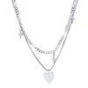 Collar para hombre con colgante de estrella en forma de corazón, un accesorio de hip-hop moderno y versátil, una pieza de joyería de moda y lujosa para mujeres